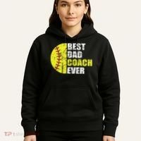 Best Softball Dad Coach Ever Retro Father Softball Coach Dad Hoodie thumb 5