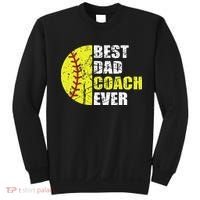Best Softball Dad Coach Ever Retro Father Softball Coach Dad Sweatshirt thumb 0