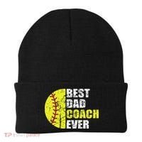 Best Softball Dad Coach Ever Retro Father Softball Coach Dad Beanie thumb 0