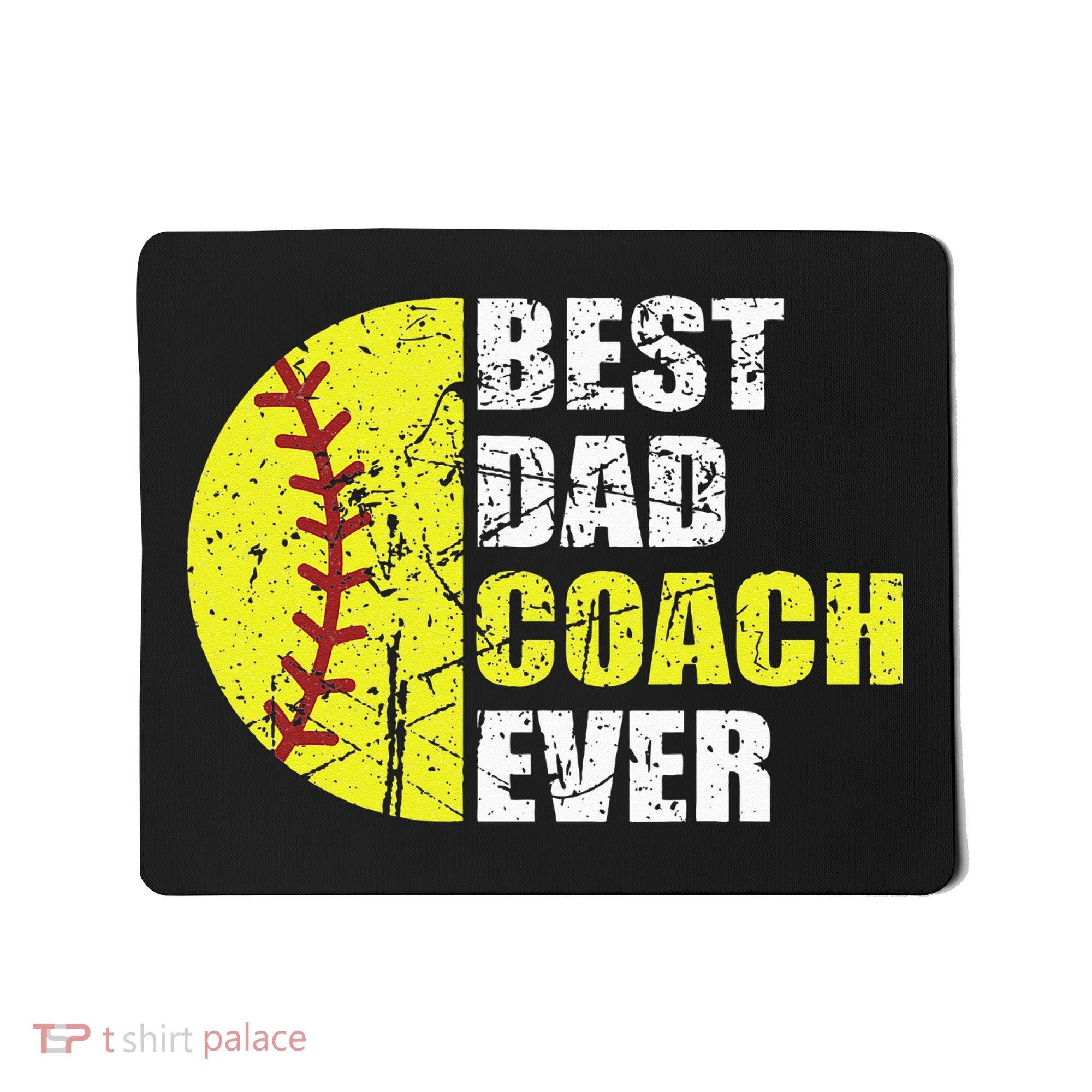 Best Softball Dad Coach Ever Retro Father Softball Coach Dad Mousepad