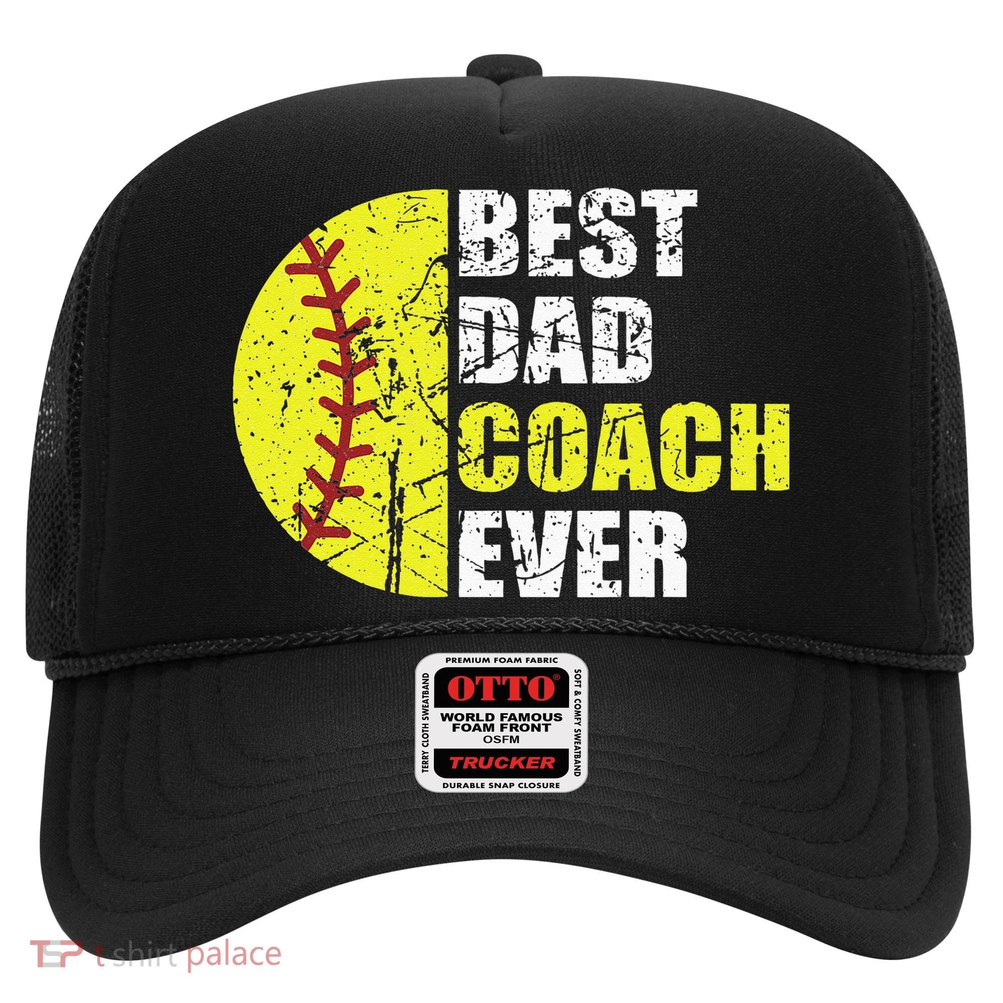 Best Softball Dad Coach Ever Retro Father Softball Coach Dad Hat