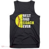 Best Softball Dad Coach Ever Retro Father Softball Coach Dad Tank Top thumb 0