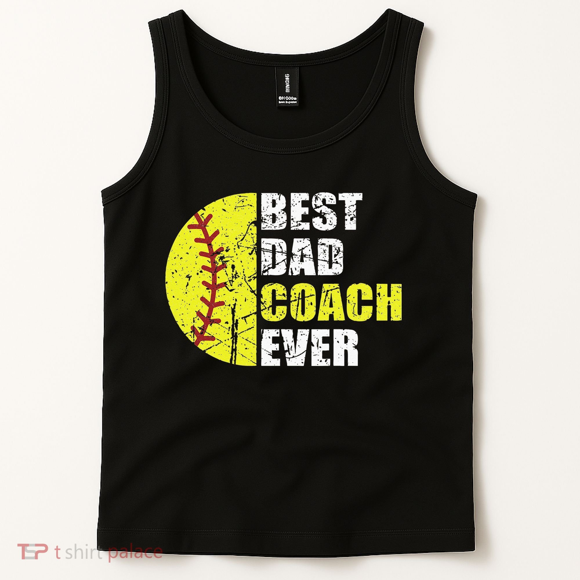 Best Softball Dad Coach Ever Retro Father Softball Coach Dad Tank Top