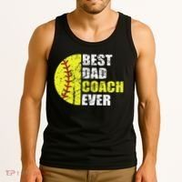 Best Softball Dad Coach Ever Retro Father Softball Coach Dad Tank Top thumb 3