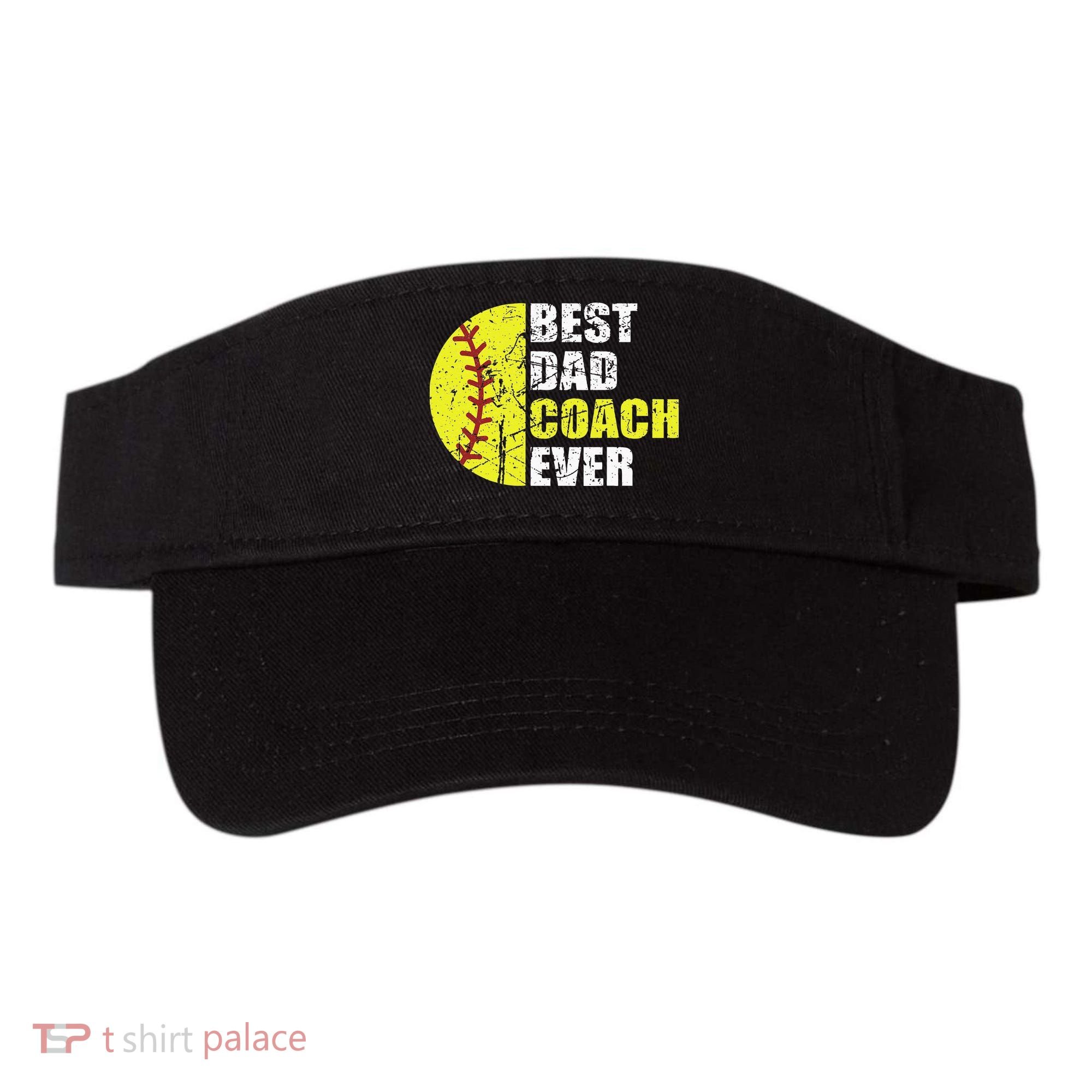 Best Softball Dad Coach Ever Retro Father Softball Coach Dad Visor