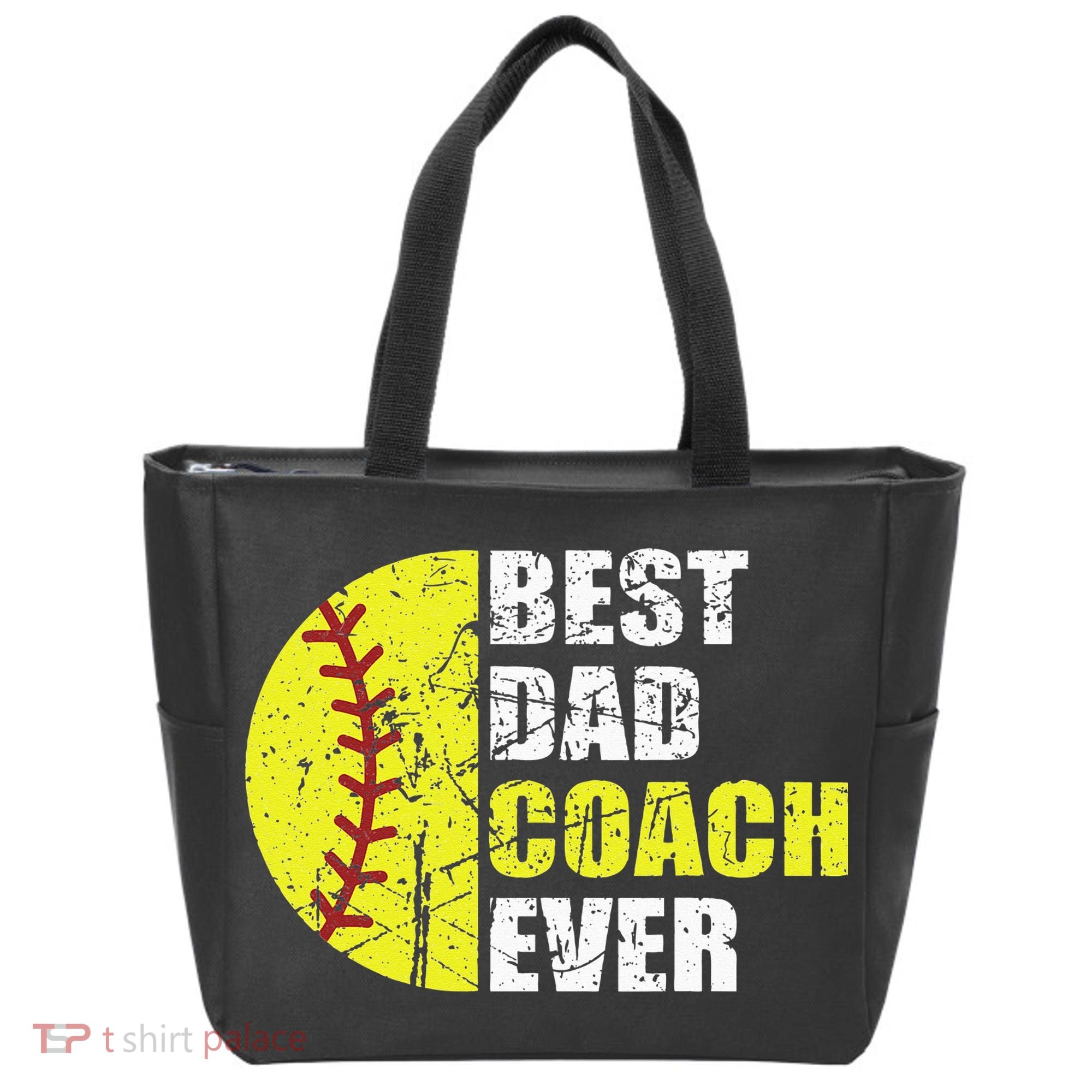 Best Softball Dad Coach Ever Retro Father Softball Coach Dad Tote Bag