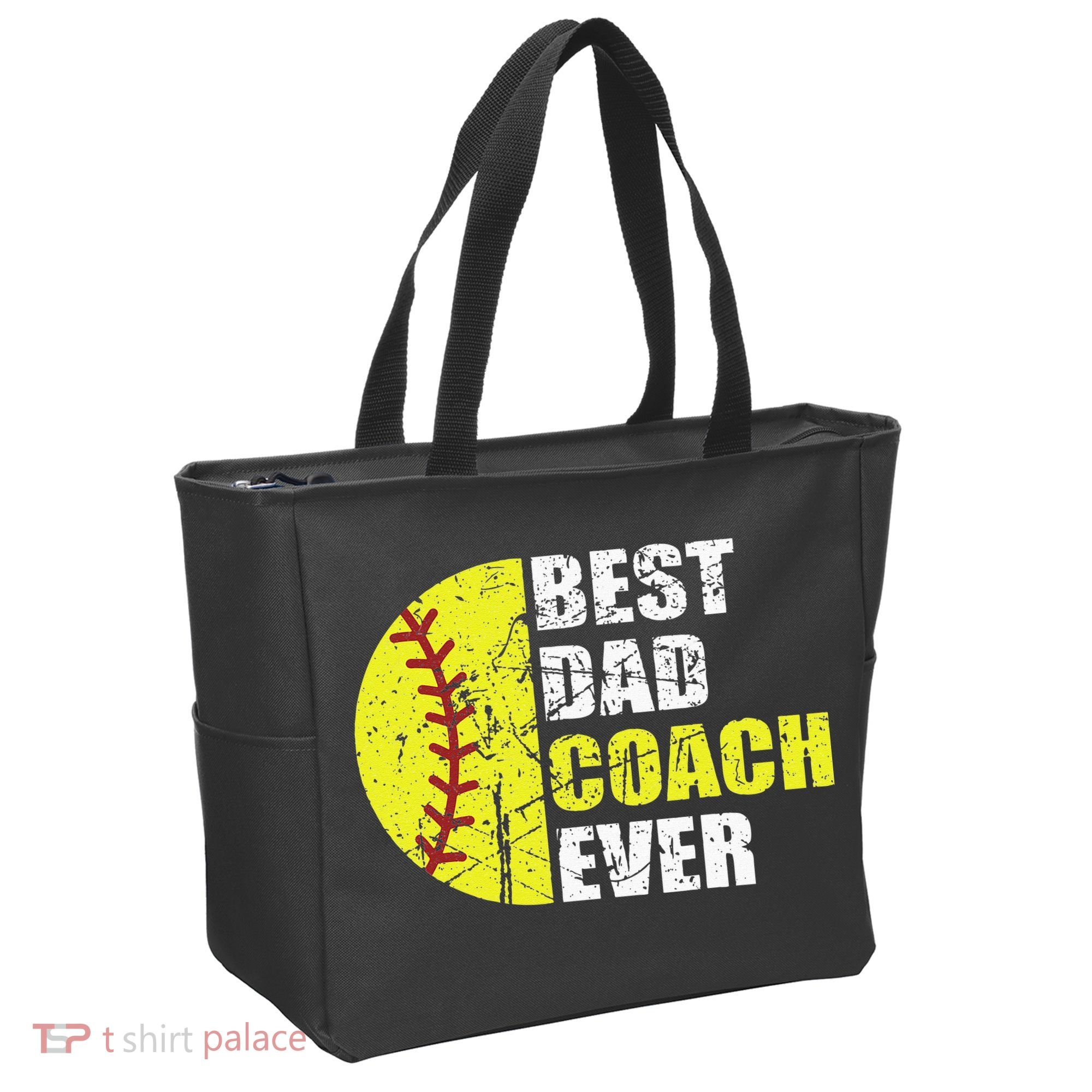 Best Softball Dad Coach Ever Retro Father Softball Coach Dad Tote Bag