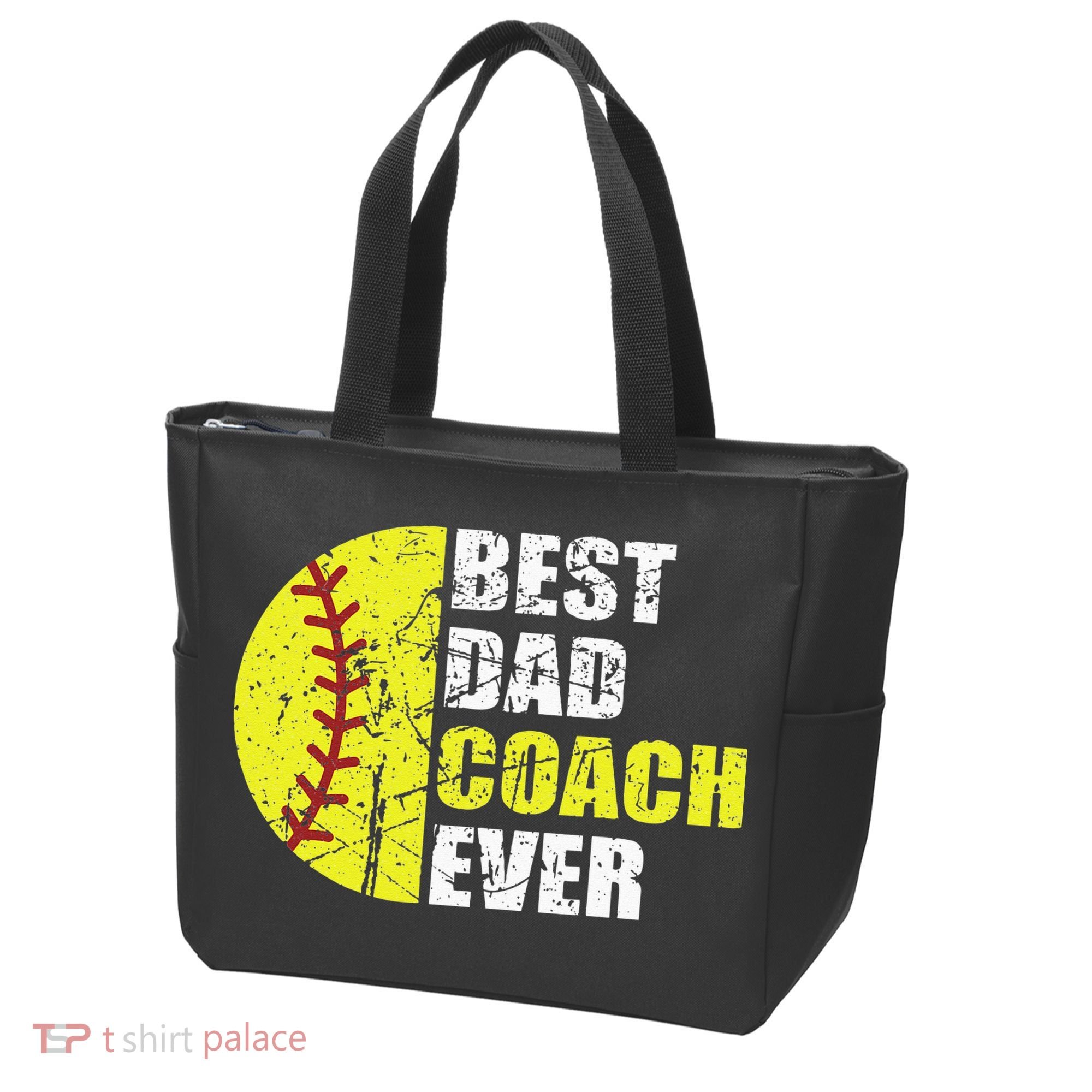 Best Softball Dad Coach Ever Retro Father Softball Coach Dad Tote Bag