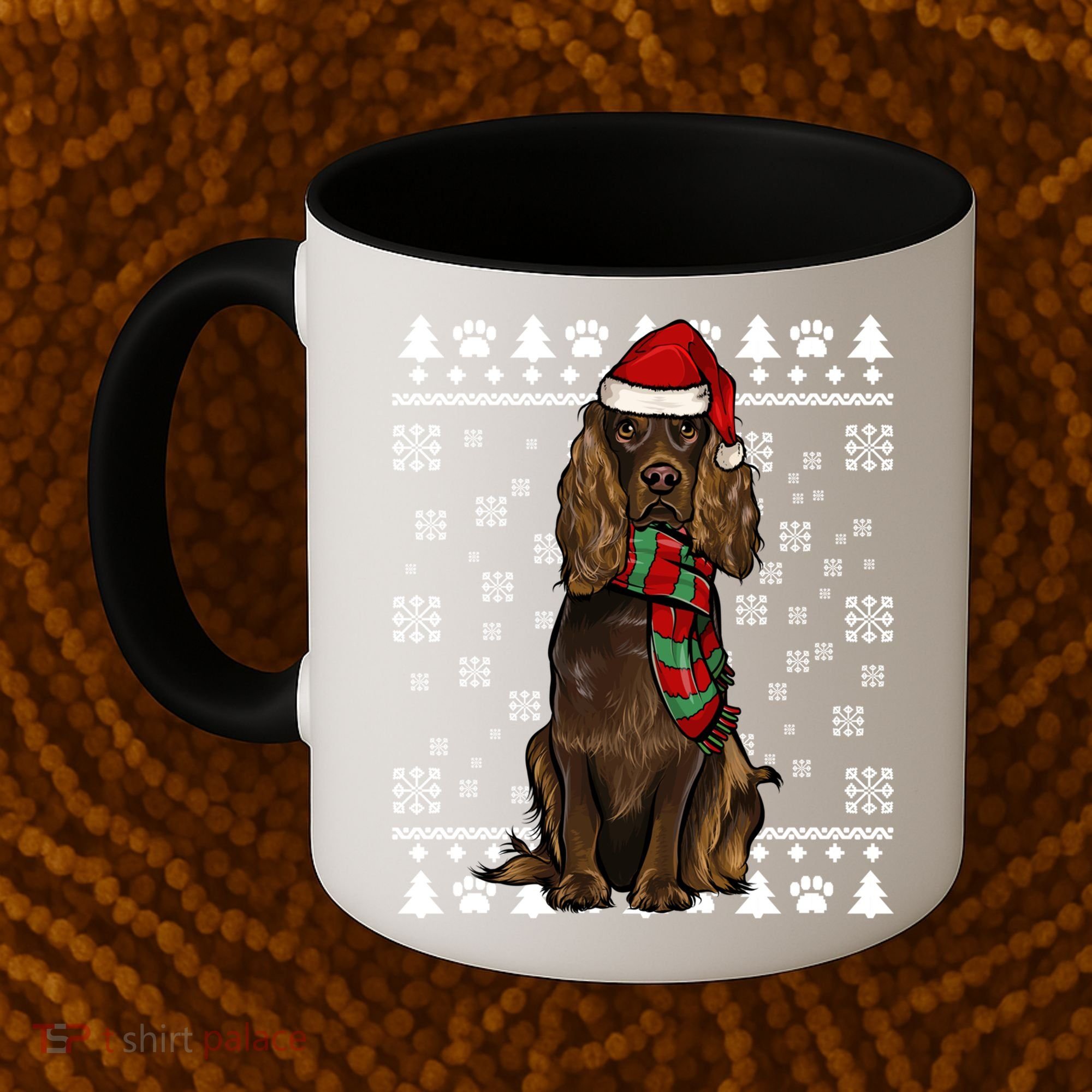 Boykin Spaniel Dog Santa Hat Xmas Ugly Christmas Gift Coffee Mug