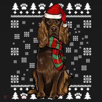 Boykin Spaniel Dog Santa Hat Xmas Ugly Christmas Gift Women's Hoodie thumb 2