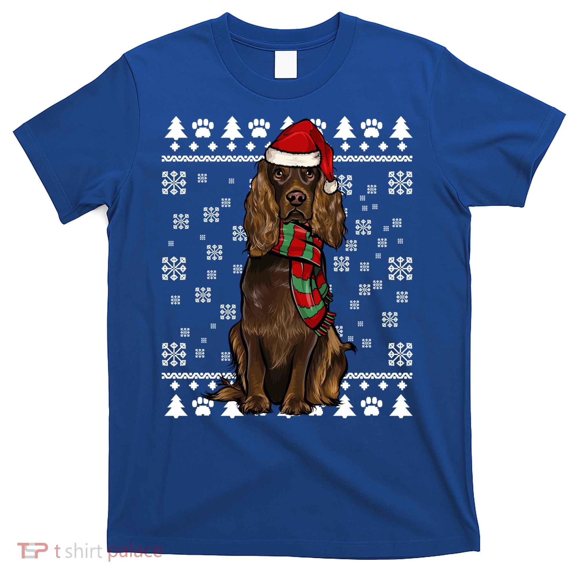 Boykin Spaniel Dog Santa Hat Xmas Ugly Christmas Gift T-Shirt