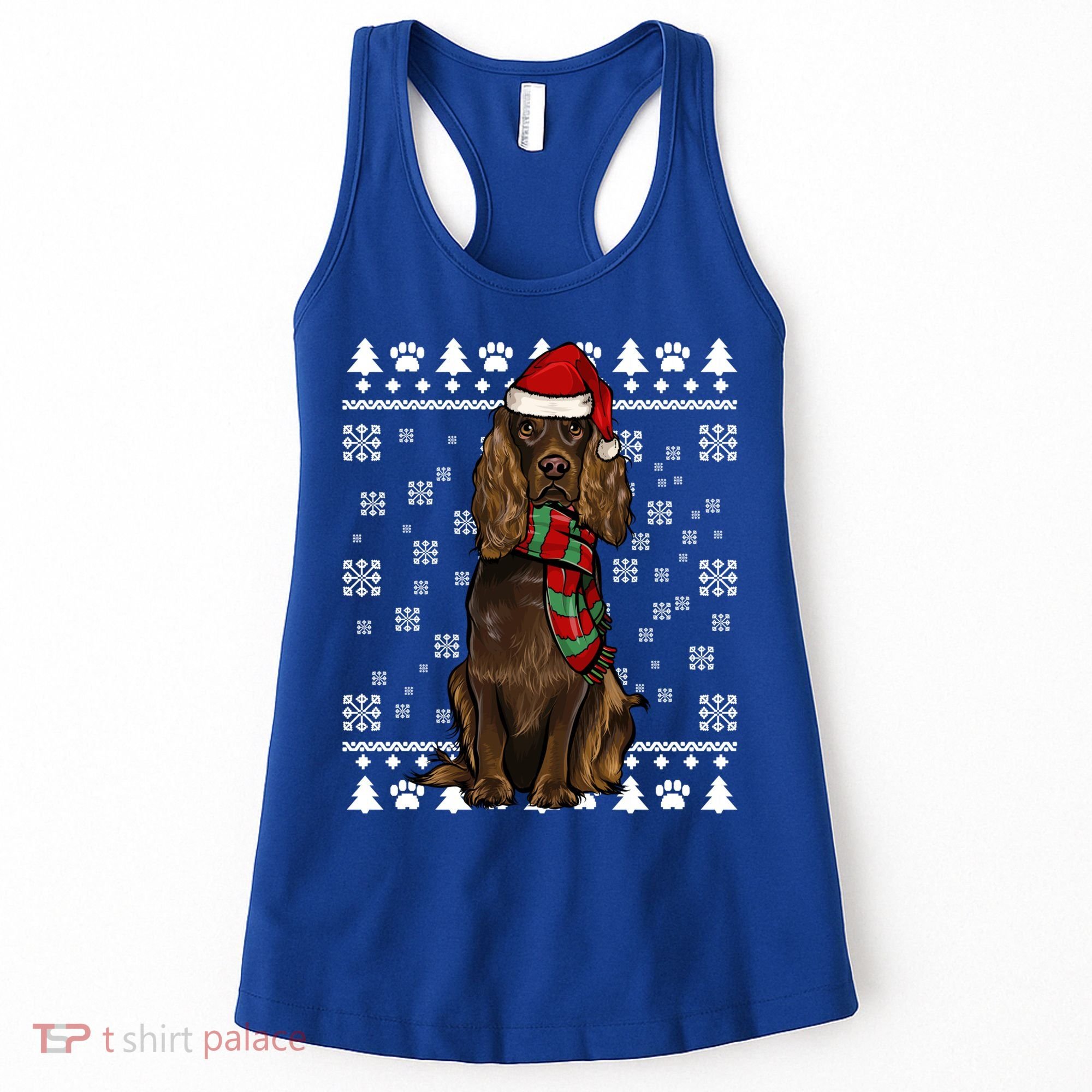 Boykin Spaniel Dog Santa Hat Xmas Ugly Christmas Gift Women's Tank Top