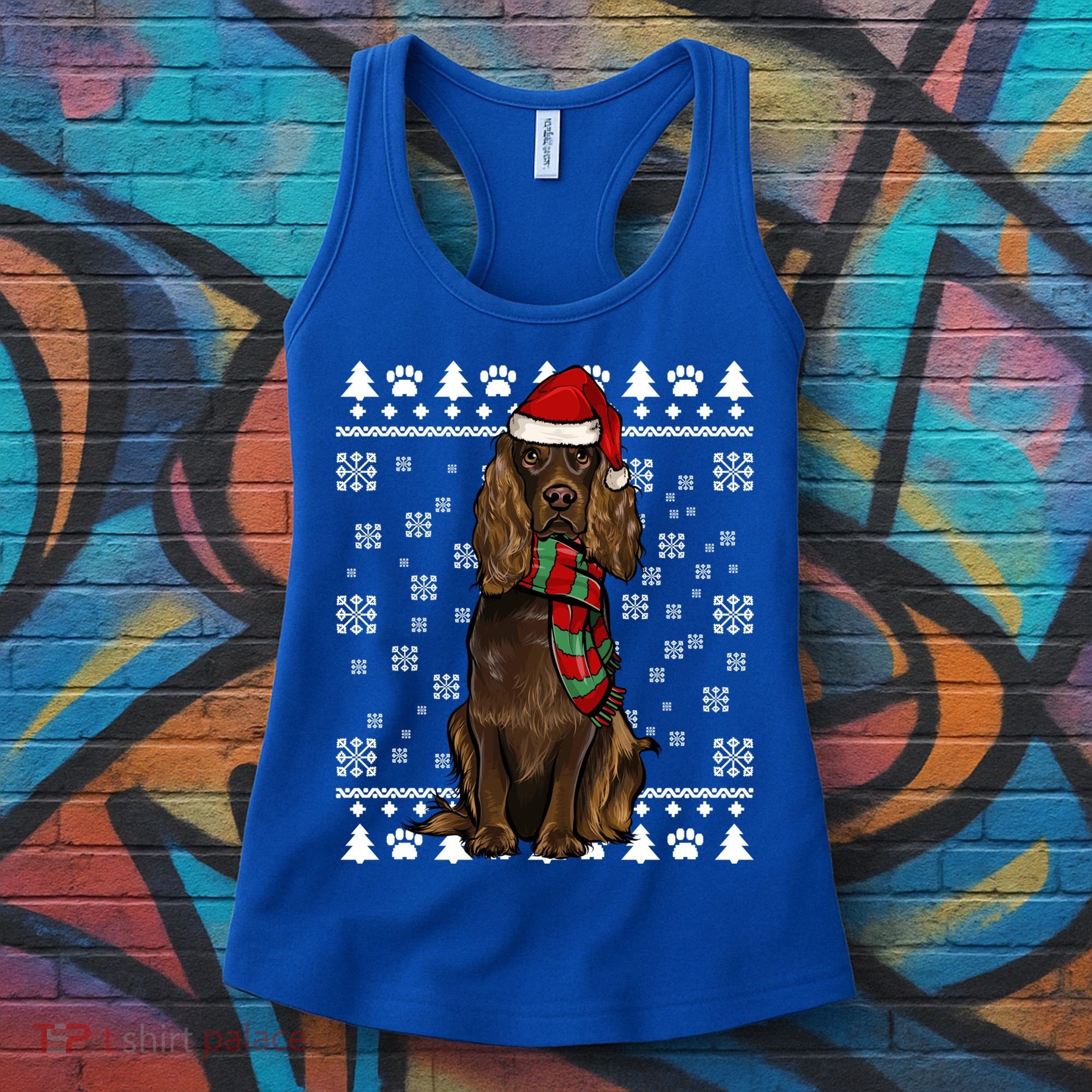 Boykin Spaniel Dog Santa Hat Xmas Ugly Christmas Gift Women's Tank Top