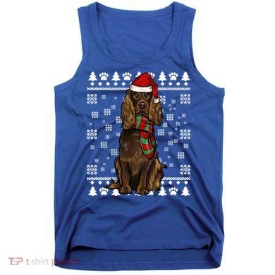 Boykin Spaniel Dog Santa Hat Xmas Ugly Christmas Gift Tank Top