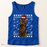 Boykin Spaniel Dog Santa Hat Xmas Ugly Christmas Gift Tank Top thumb 2