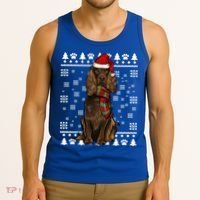Boykin Spaniel Dog Santa Hat Xmas Ugly Christmas Gift Tank Top thumb 3
