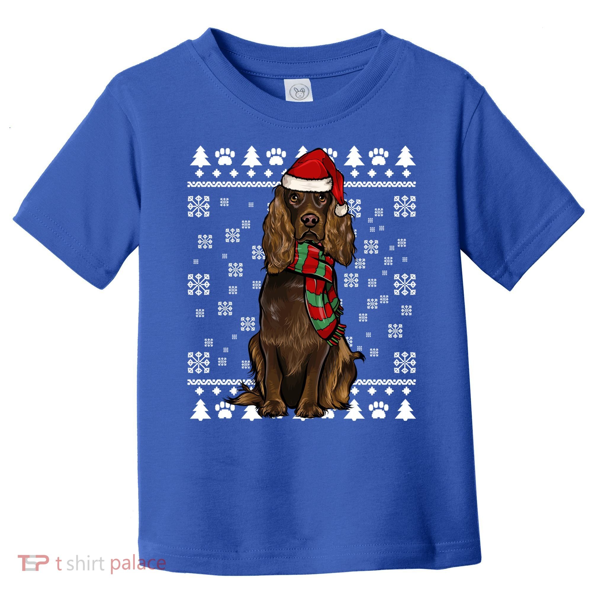 Boykin Spaniel Dog Santa Hat Xmas Ugly Christmas Gift Toddler T-Shirt