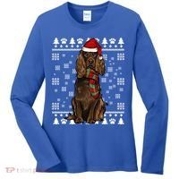 Boykin Spaniel Dog Santa Hat Xmas Ugly Christmas Gift Women's Long Sleeve Shirt thumb 0