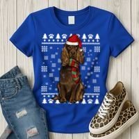 Boykin Spaniel Dog Santa Hat Xmas Ugly Christmas Gift Women's T-Shirt thumb 3
