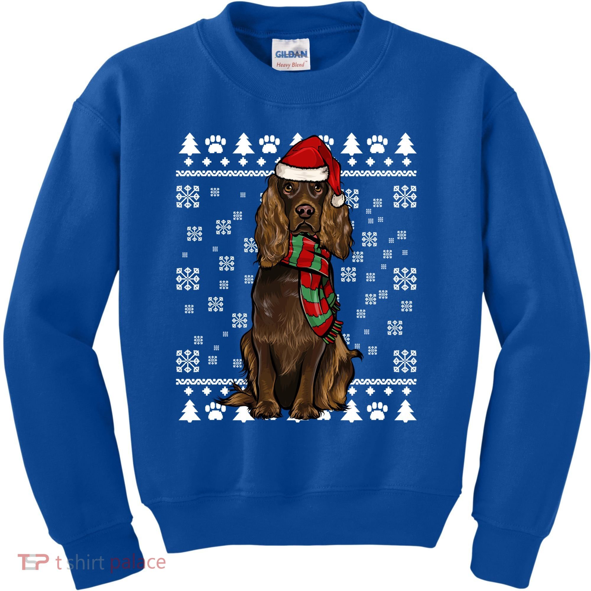Boykin Spaniel Dog Santa Hat Xmas Ugly Christmas Gift Kids Sweatshirt