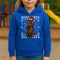 Boykin Spaniel Dog Santa Hat Xmas Ugly Christmas Gift Kids Hoodie thumb 3