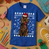 Boykin Spaniel Dog Santa Hat Xmas Ugly Christmas Gift Kids T-Shirt thumb 3