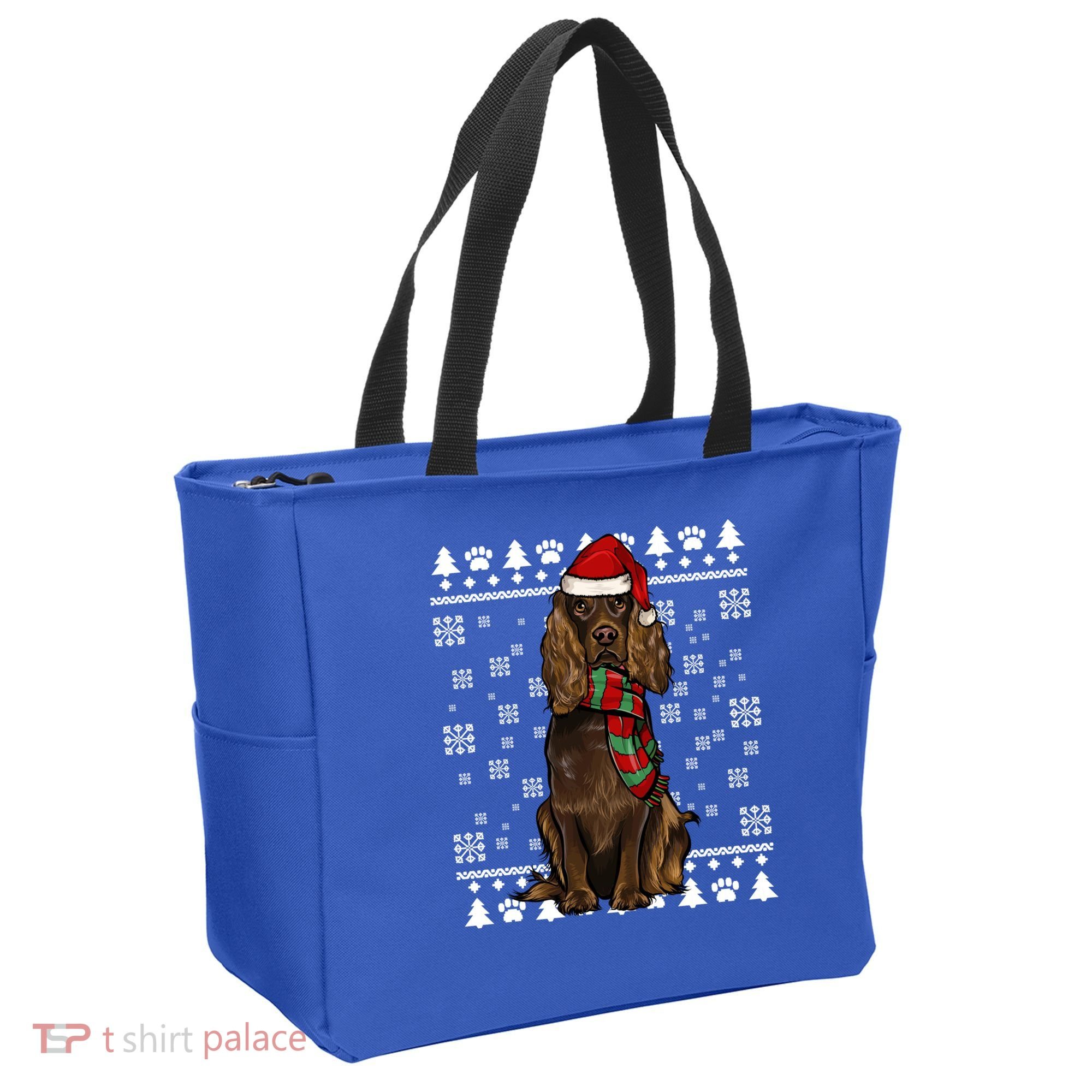 Boykin Spaniel Dog Santa Hat Xmas Ugly Christmas Gift Tote Bag