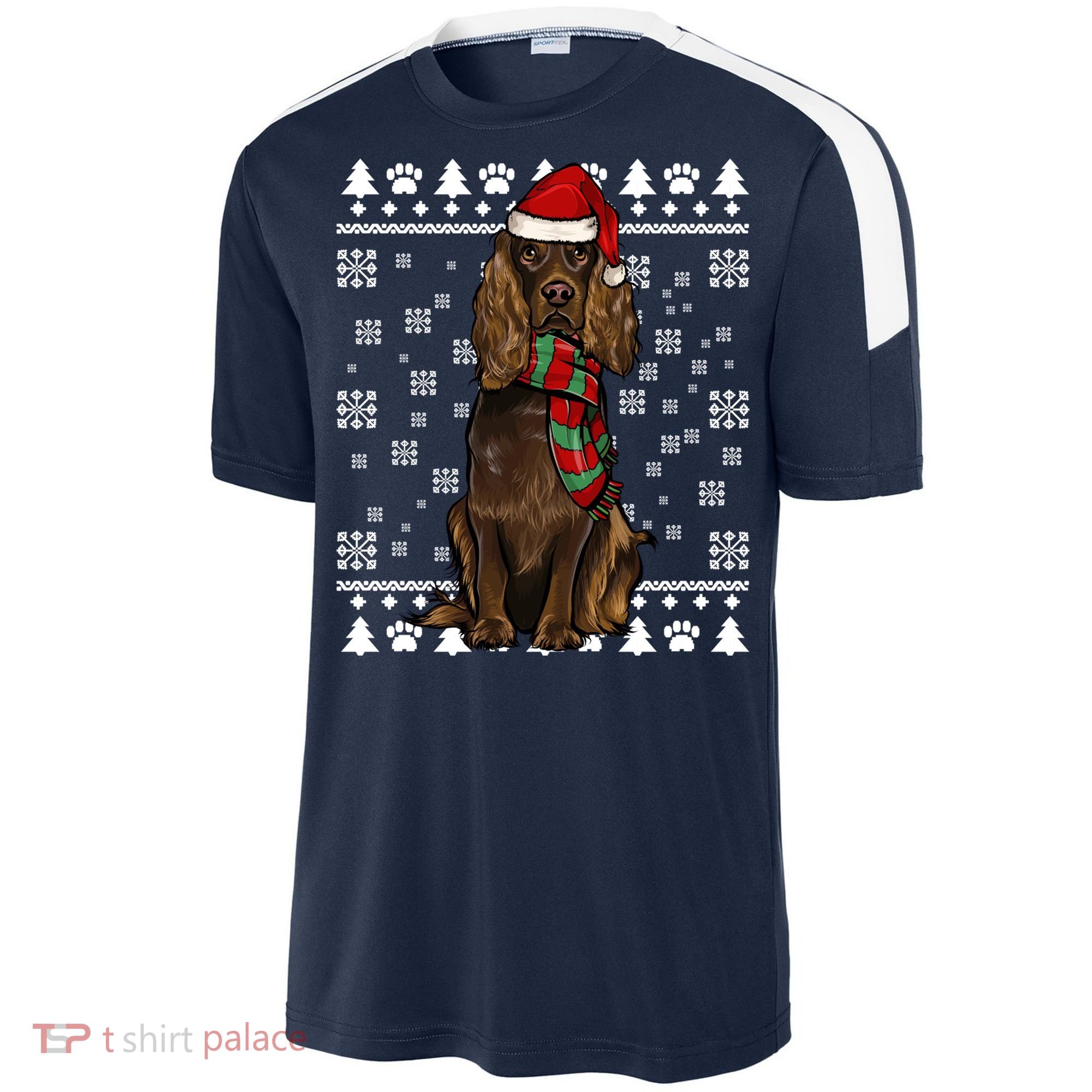 Boykin Spaniel Dog Santa Hat Xmas Ugly Christmas Gift Sport-Tek Competitor United Soccer Jersey