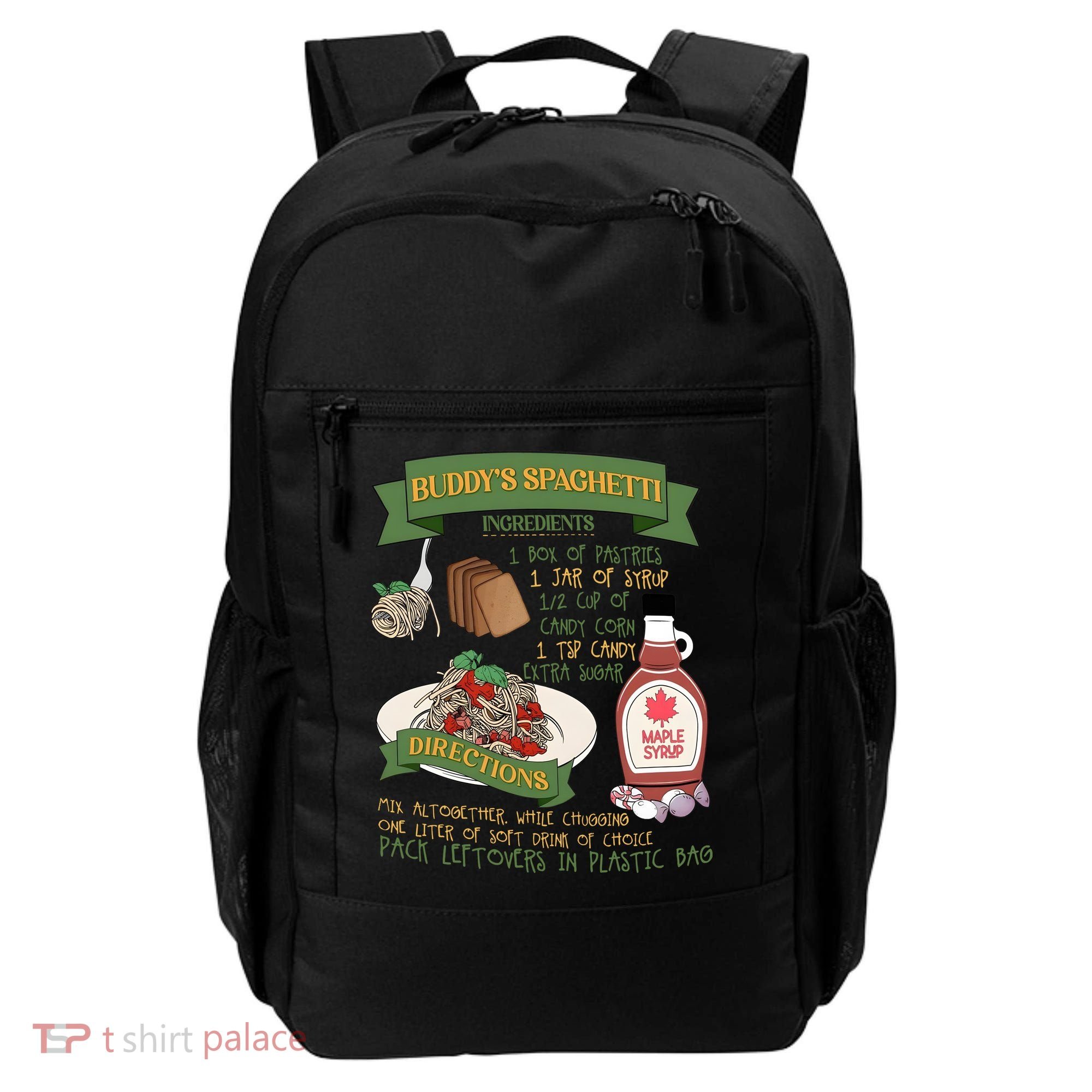 BuddyS Spaghetti Elf Christmas Holiday Season Backpack