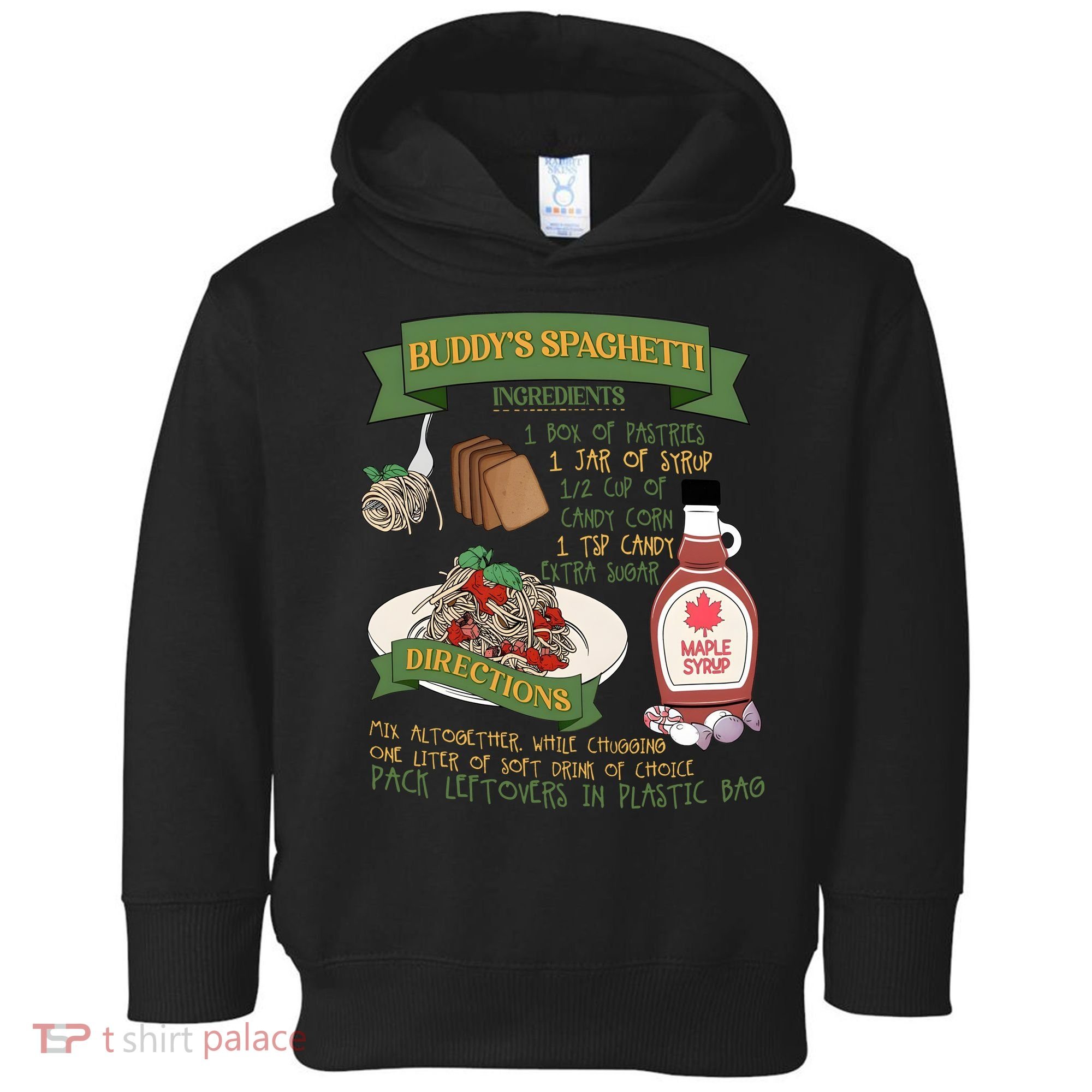 BuddyS Spaghetti Elf Christmas Holiday Season Toddler Hoodie