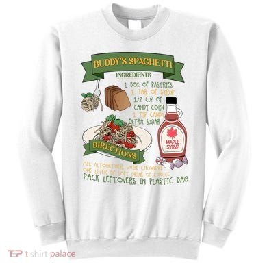 BuddyS Spaghetti Elf Christmas Holiday Season Sweatshirt