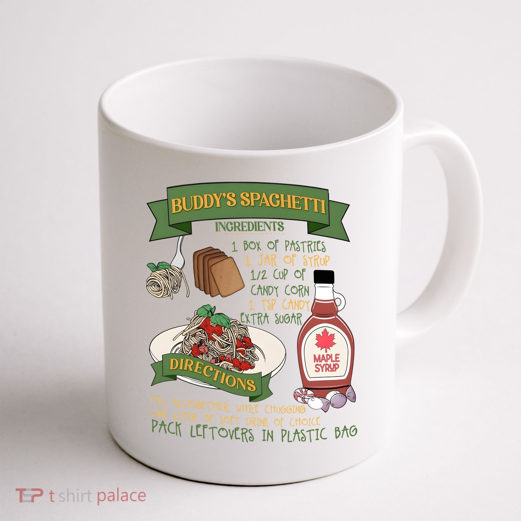 BuddyS Spaghetti Elf Christmas Holiday Season Coffee Mug