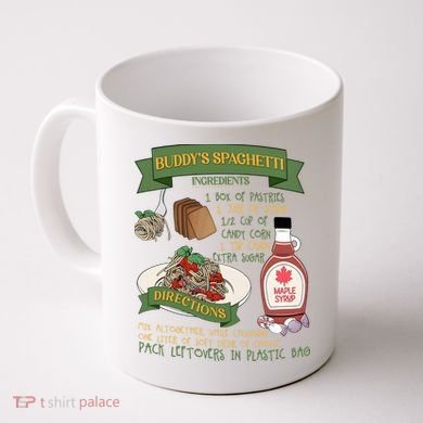 BuddyS Spaghetti Elf Christmas Holiday Season Coffee Mug