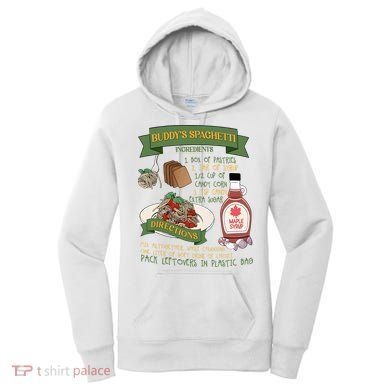 BuddyS Spaghetti Elf Christmas Holiday Season Women's Hoodie