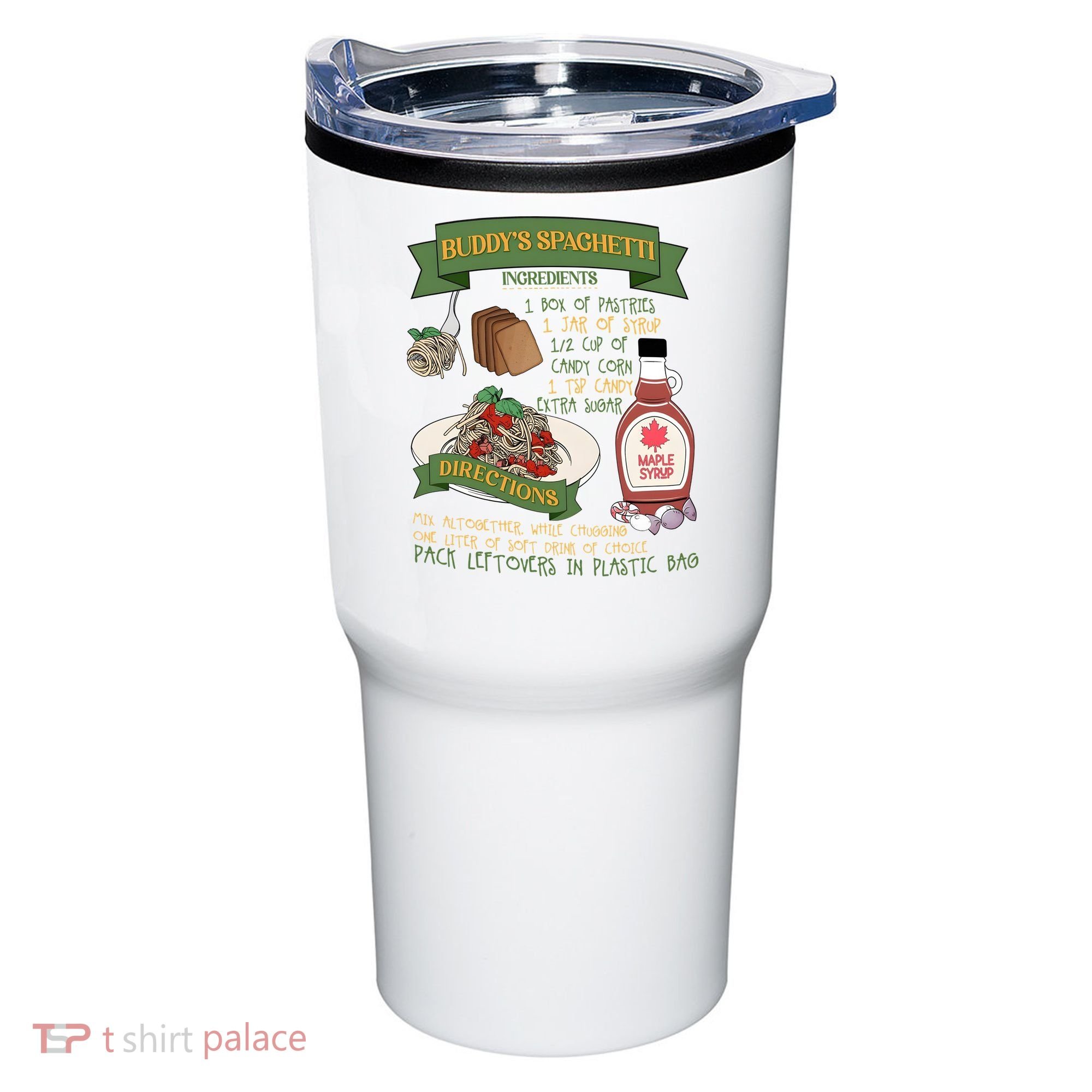 BuddyS Spaghetti Elf Christmas Holiday Season Tumbler