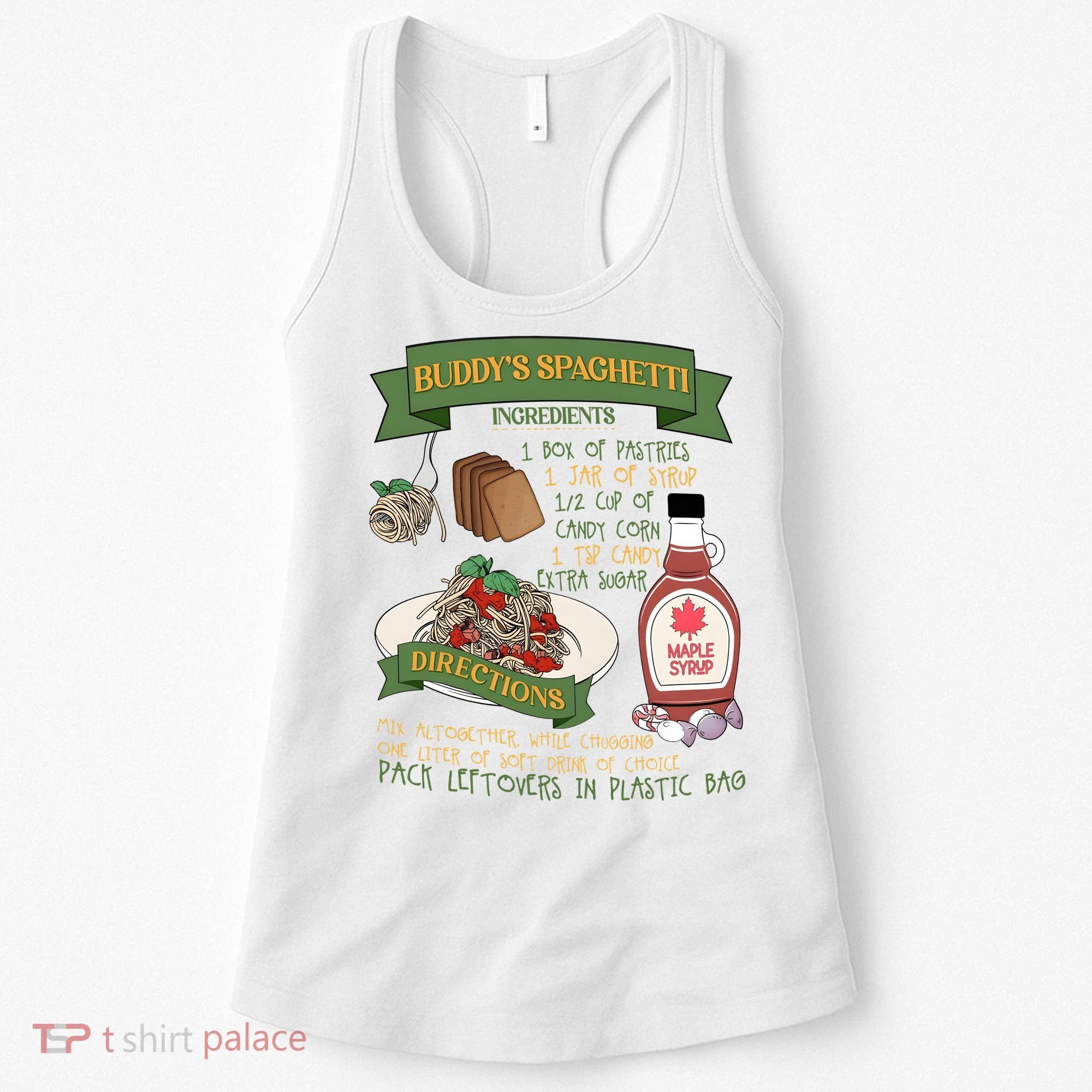 BuddyS Spaghetti Elf Christmas Holiday Season Women's Tank Top