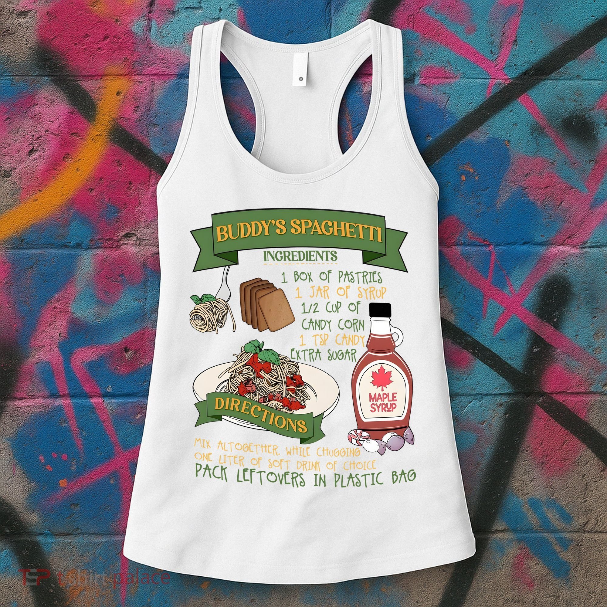 BuddyS Spaghetti Elf Christmas Holiday Season Women's Tank Top