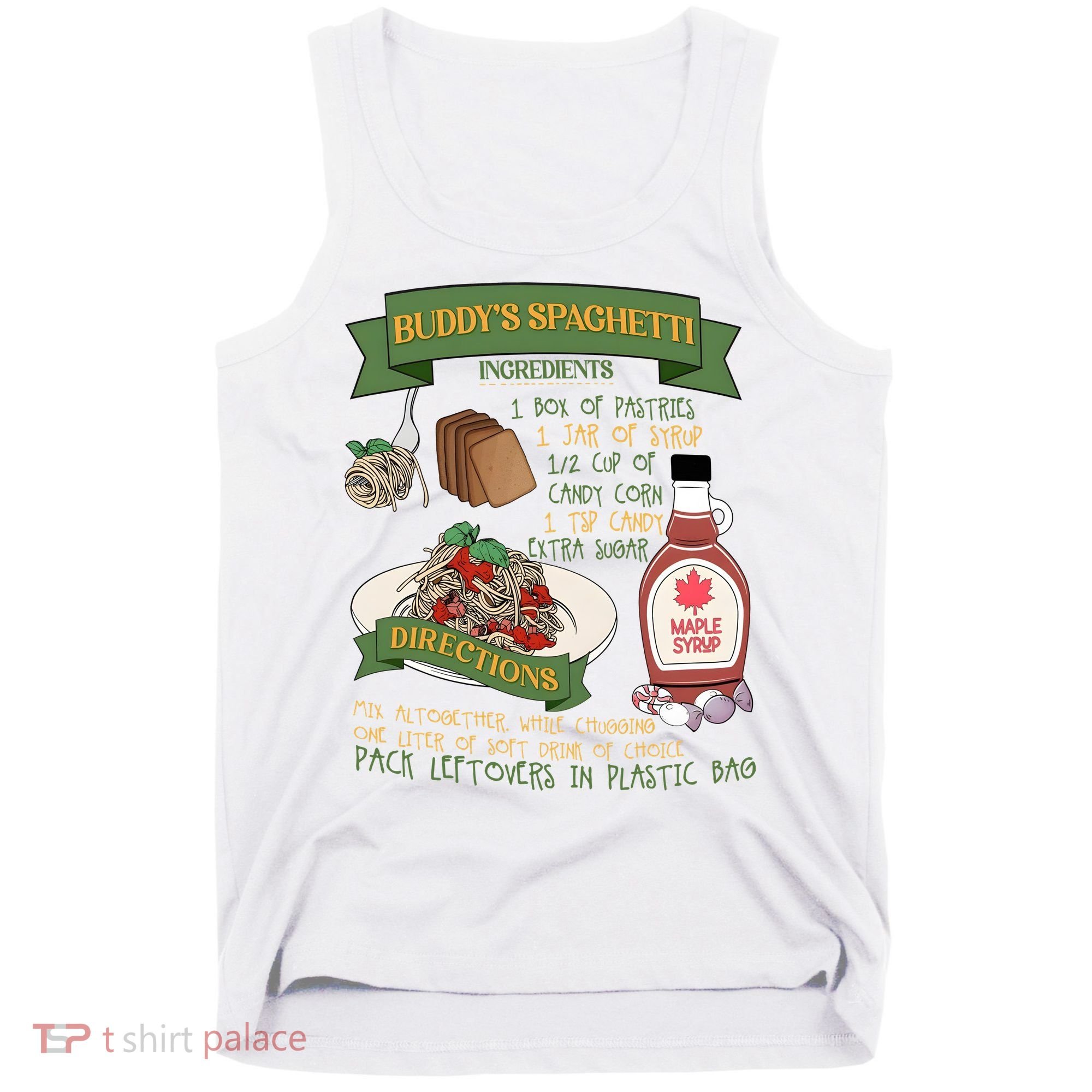 BuddyS Spaghetti Elf Christmas Holiday Season Tank Top