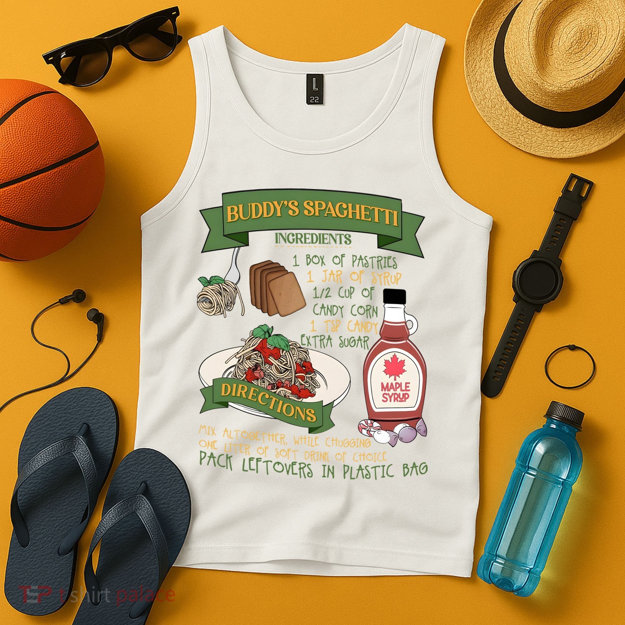 BuddyS Spaghetti Elf Christmas Holiday Season Tank Top