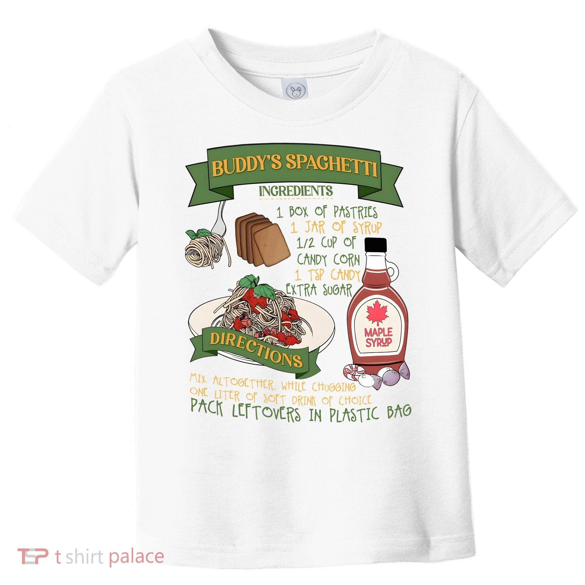 BuddyS Spaghetti Elf Christmas Holiday Season Toddler T-Shirt