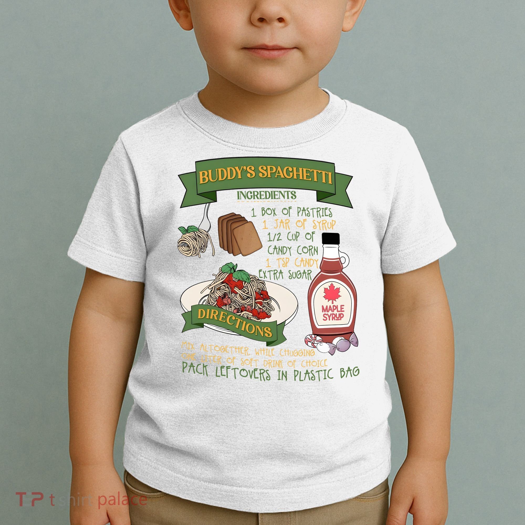 BuddyS Spaghetti Elf Christmas Holiday Season Toddler T-Shirt