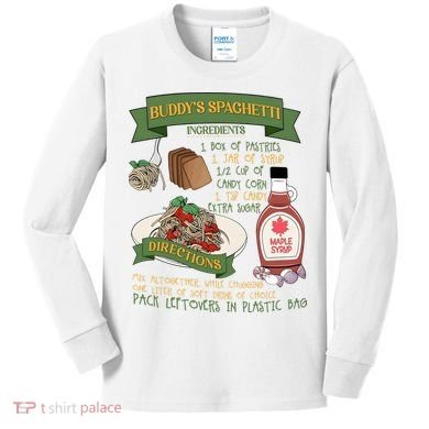 BuddyS Spaghetti Elf Christmas Holiday Season Kids Long Sleeve Shirt