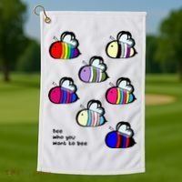 Bee Swarm Essential Bee Who You Want To Bee Golf Towel thumb 1