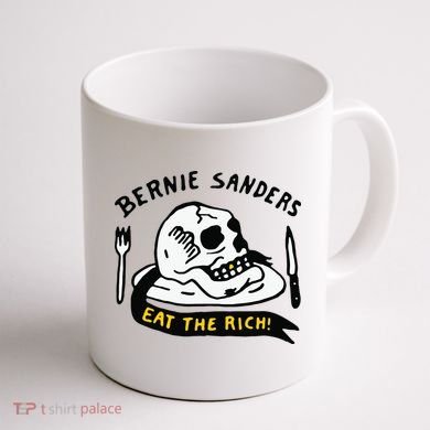 Bernie Sanders Eat The Rich Coffee Mug back