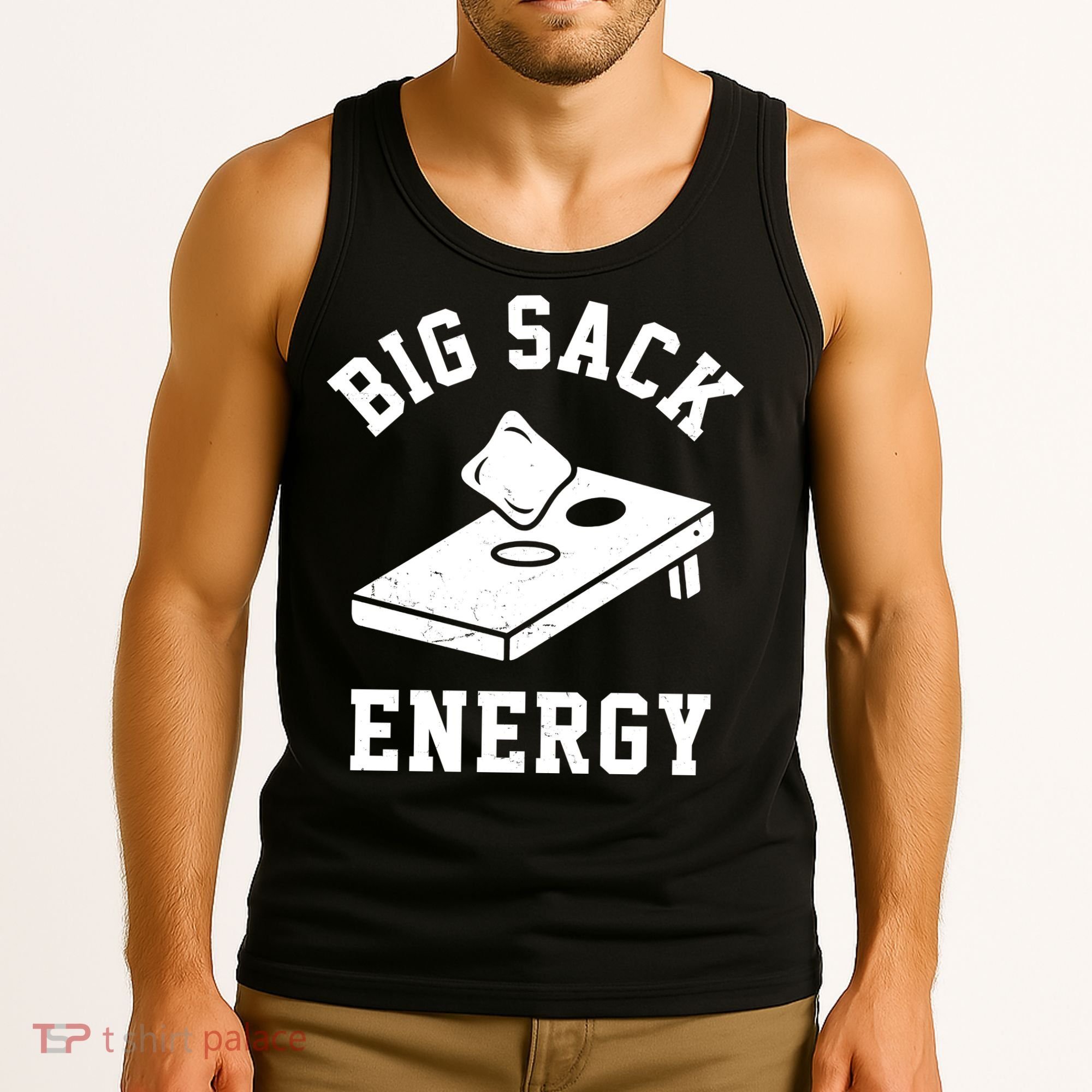 Big Sack Energy Funny Cornhole Tank Top