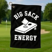 Big Sack Energy Funny Cornhole Golf Towel thumb 1