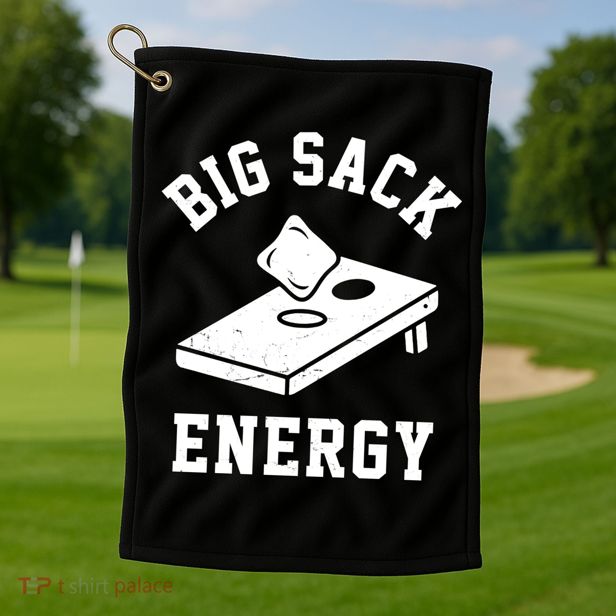 Big Sack Energy Funny Cornhole Golf Towel