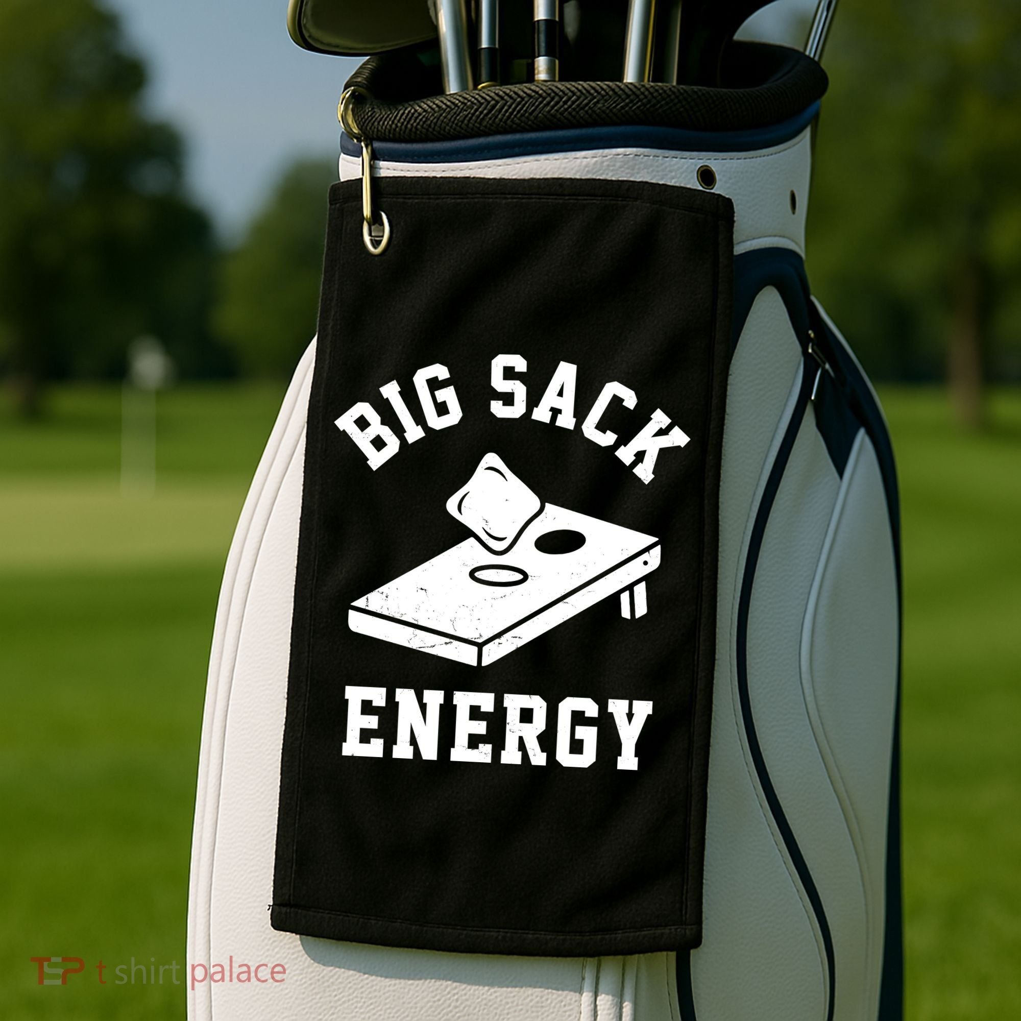 Big Sack Energy Funny Cornhole Golf Towel