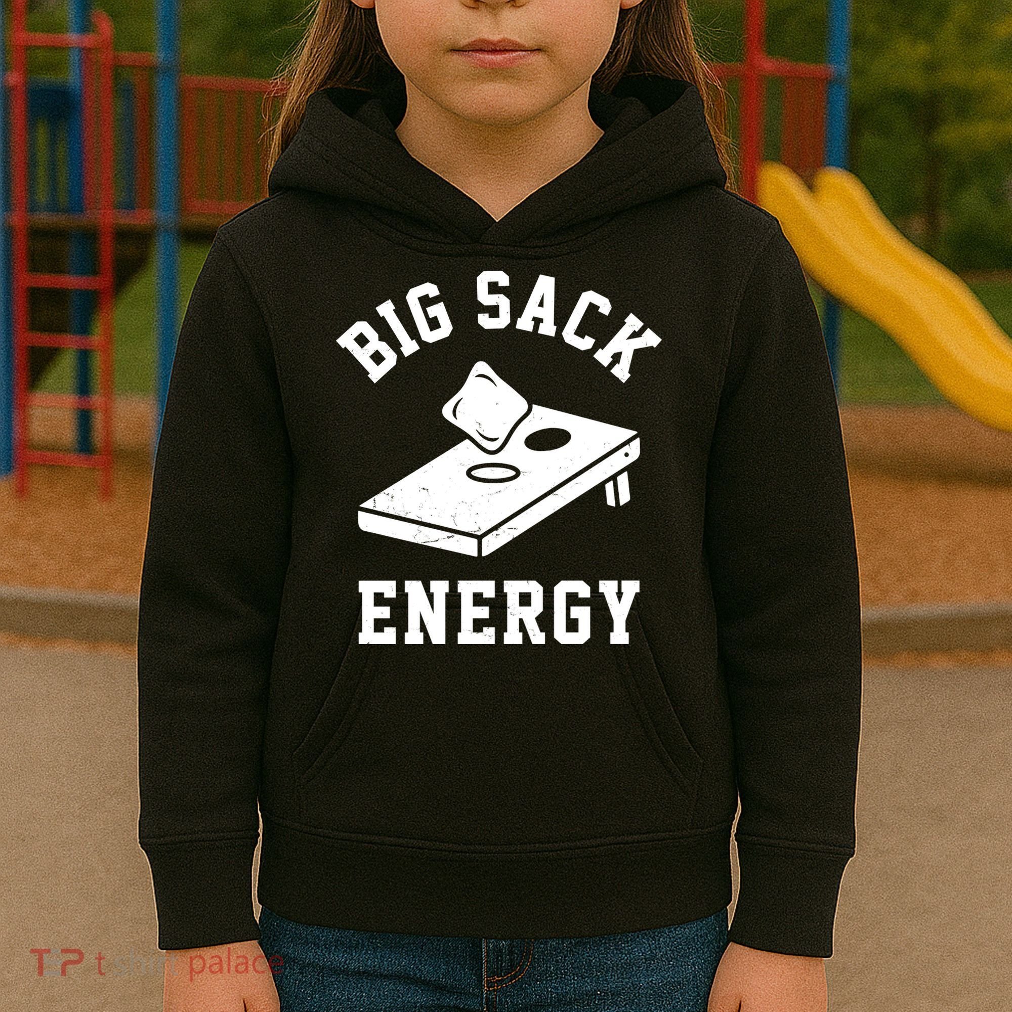 Big Sack Energy Funny Cornhole Kids Hoodie
