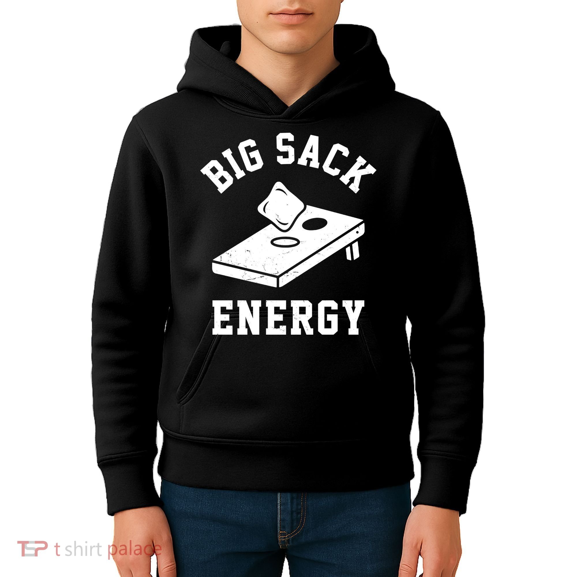 Big Sack Energy Funny Cornhole Kids Hoodie